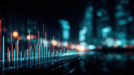 Data visualization cityscape digital graphic futuristic environment abstract viewpoint technology concept