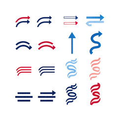 A grid of various colorful directional arrows