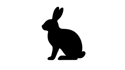 A rabbit silhouette isolated on white background
