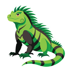 Fototapeta premium A drawing of a funny vector Iguana illustration