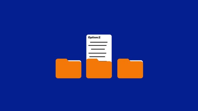 Three folders file preview animation.