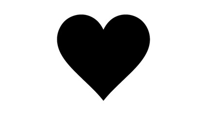 A black heart symbol isolated on white background