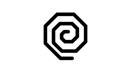 Octagonal spiral shape isolated on white background