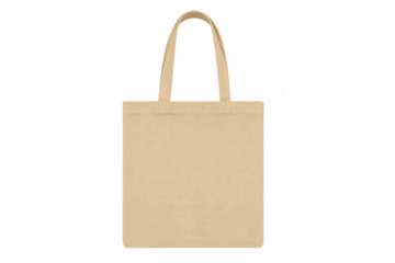 Frontal view of a blank reusable shopping bag on transparent background, perfect for showcasing your designs