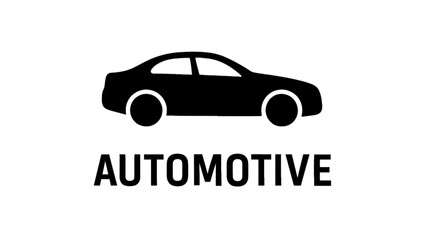 Automotive car icon silhouette isolated on white background