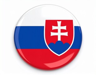 Fototapeta premium Slovakia Flag Button on White Background