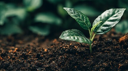 Young plant growing in soil