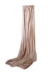 brown curtain blowing isolated element