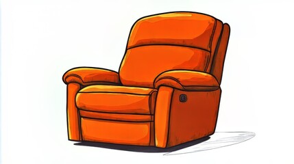 Cartoon illustration of a recliner chair on plain white background