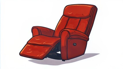 Cartoon illustration of a recliner chair on plain white background