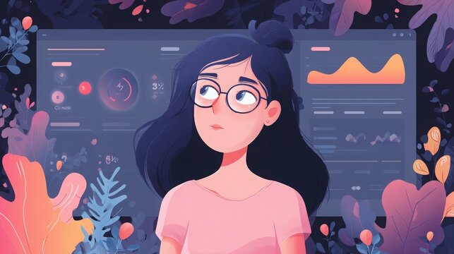 Personalized mental health insights dashboard for teen, gentle chart animations