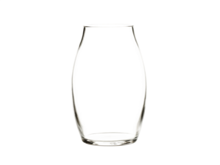 Clear glass vase isolated on a transparent background