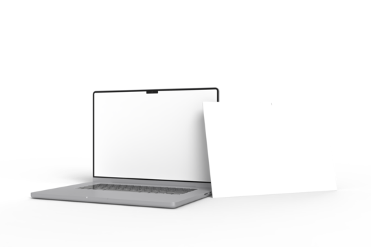 Modern Laptop Screen Website Mockup. Showcase websites, apps, or browser interfaces. Blank frame, isolated on white. Perfect for homepage, presentation, business layout for responsive design preview