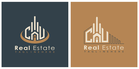 Real Estate Monogram Logo Design – Modern 2-Letter Vector Branding Series (CA to CZ)