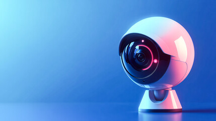 Fototapeta premium Modern security camera dome type cctv digital security camera on a blue background