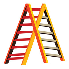 Vector illustration of double sided step ladder