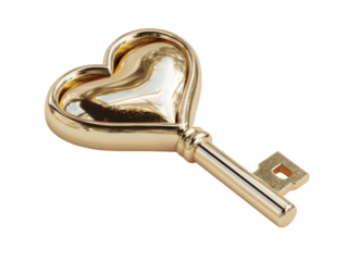 Golden heart-shaped key (1)