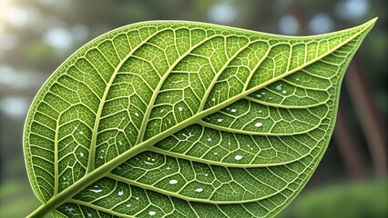 Obraz premium close up of green leaf