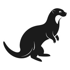 Vector silhouette illustration of an otter