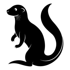 Vector silhouette illustration of an otter