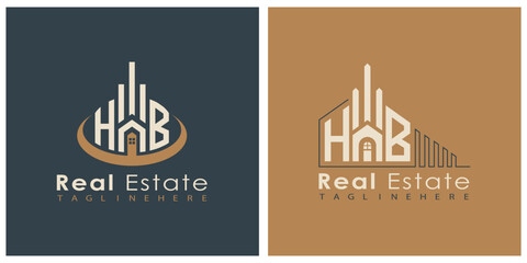 Real Estate Monogram Logo Design – Modern 2-Letter Vector Branding Series (HA to HZ)