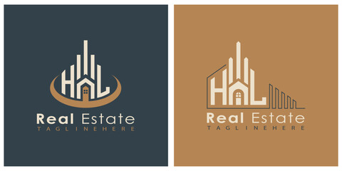Real Estate Monogram Logo Design – Modern 2-Letter Vector Branding Series (HA to HZ)