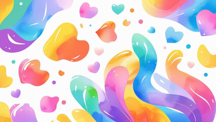 Colorful Abstract Hearts Background