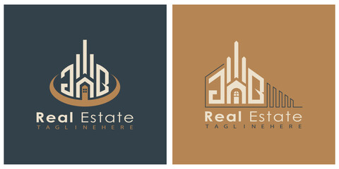 Real Estate Monogram Logo Design – Modern 2-Letter Vector Branding Series (JA to JZ)