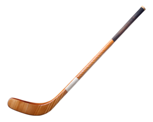 Wooden hockey stick isolated on transparent background