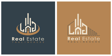 Real Estate Monogram Logo Design – Modern 2-Letter Vector Branding Series (LA to LZ)