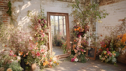 old house with flowers