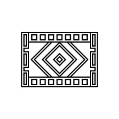 Obraz premium Geometric rug vector illustration featuring a bold design on a transparent background 