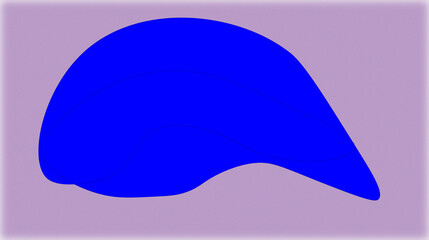 Abstract blue shape on a light purple background