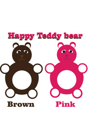 Cute Two Teddy Bears Illustration – Cartoon Plush Toy Pair