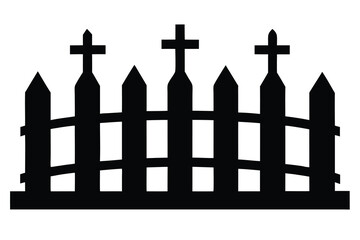 cemetery fence vector icon
