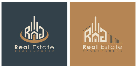 Real Estate Monogram Logo Design – Modern 2-Letter Vector Branding Series (RA to RZ)