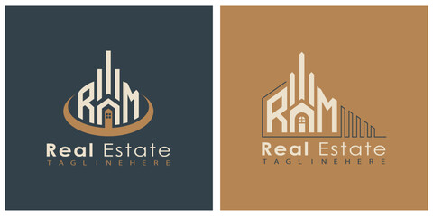 Real Estate Monogram Logo Design – Modern 2-Letter Vector Branding Series (RA to RZ)