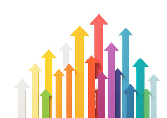 Multi-colored upward arrows, suggesting growth