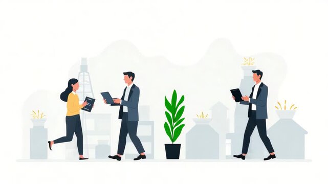 Ethical Commodity Trading: A Flat Vector Illustration of Fair Market Exchanges and Transparent Trade Practices for Enhanced International Commerce