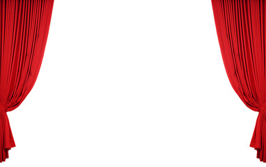 red curtains of performance isolated