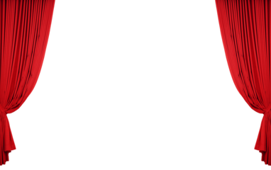 red curtains of performance isolated