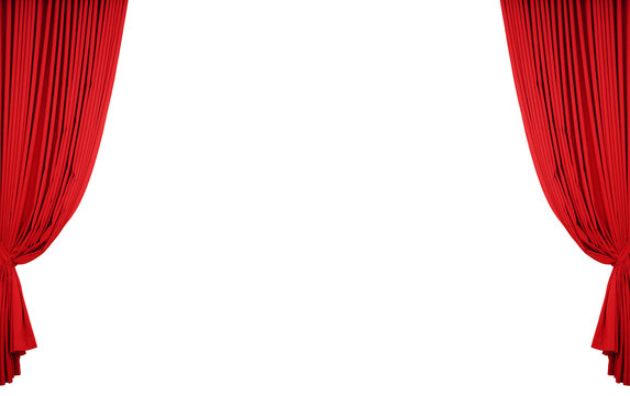 red curtains of performance isolated
