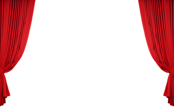 red curtains of performance isolated