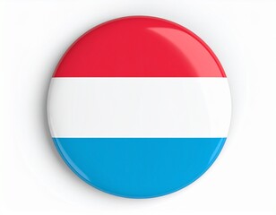 Luxembourg Flag Button on White Background