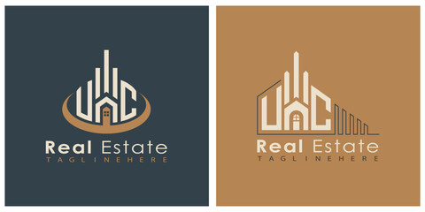 Real Estate Monogram Logo Design – Modern 2-Letter Vector Branding Series (UA to UZ)