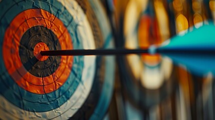 Arrows fly thick and fast towards the bullseye of a target.
