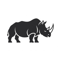 Fototapeta premium rhino on white