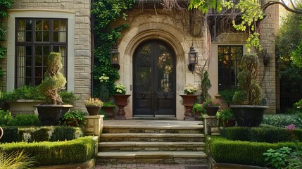 An entrance to a home in Dallas, Texas.