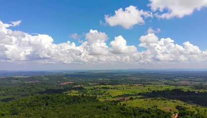 High-angle view of lush landscape