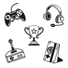 Gaming Accessories and Trophy Icon Collection.
